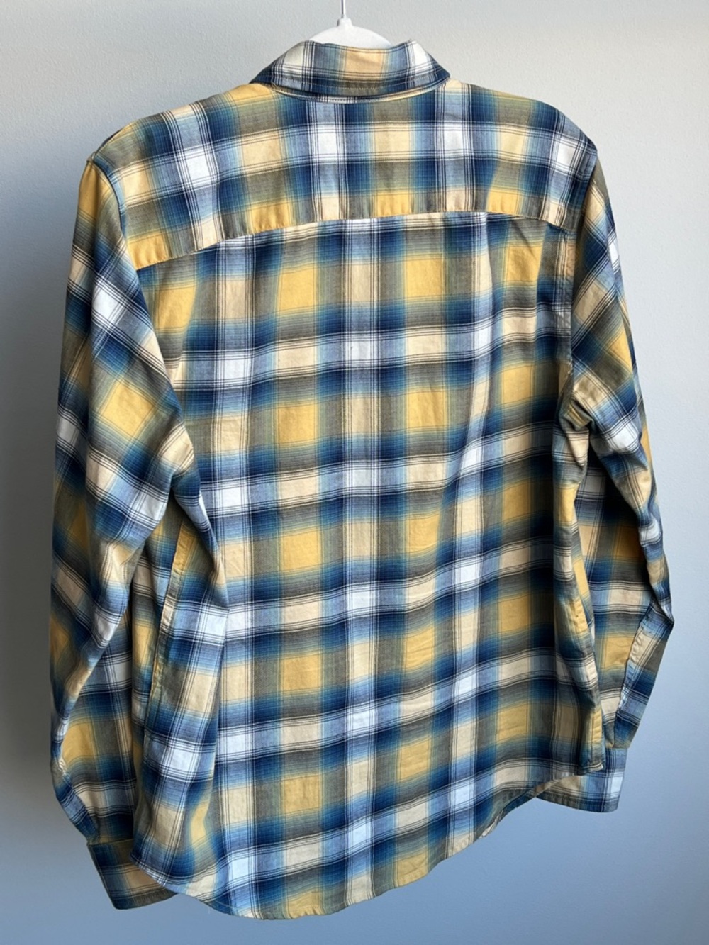 Abercrombie & Fitch Yellow and Blue Plaid Button-Down Shirt - Picture 5 of 7
